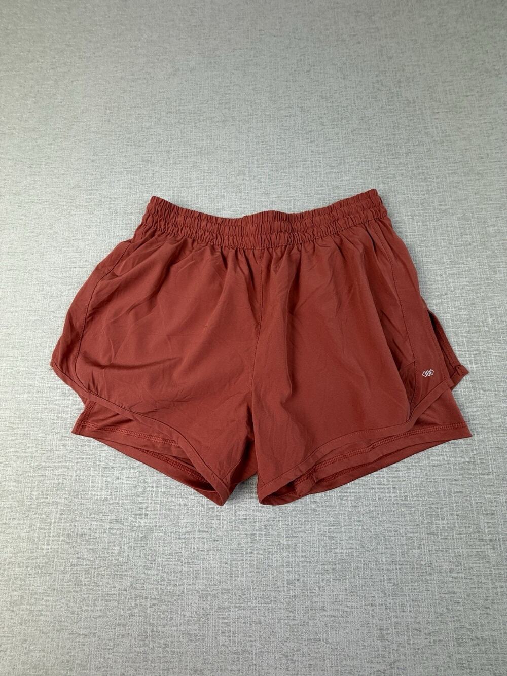 LEG3ND Women’s Large 2-in-1 Running Shorts Rust Built-In Liner Stretch